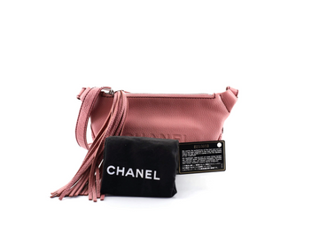 Chanel Lax Crossbody Bag Pebbled Leather Pink