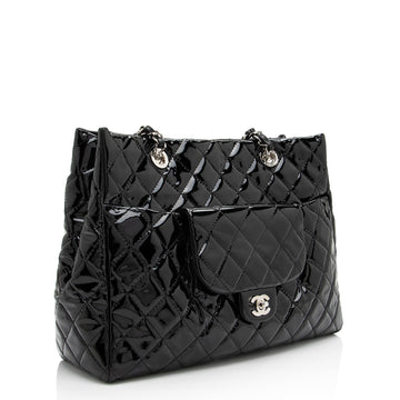 Chanel Patent Leather Coco Shine Large Tote (SHF-23461)
