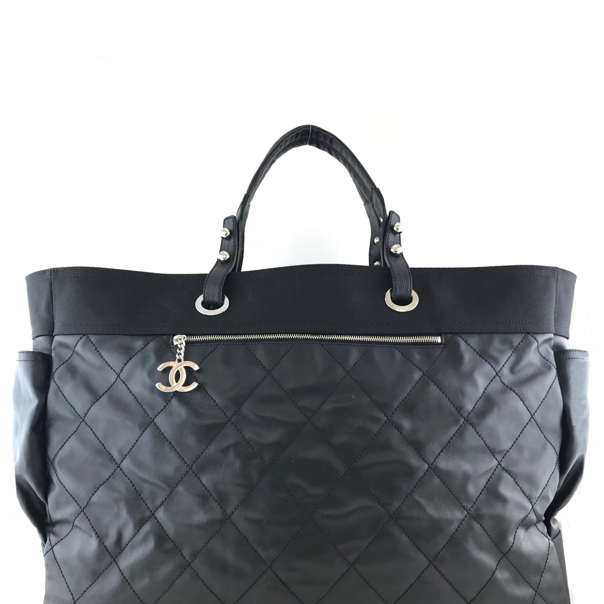 Chanel Quilted Coated Canvas Paris Biarritz Weekender Travel Bag