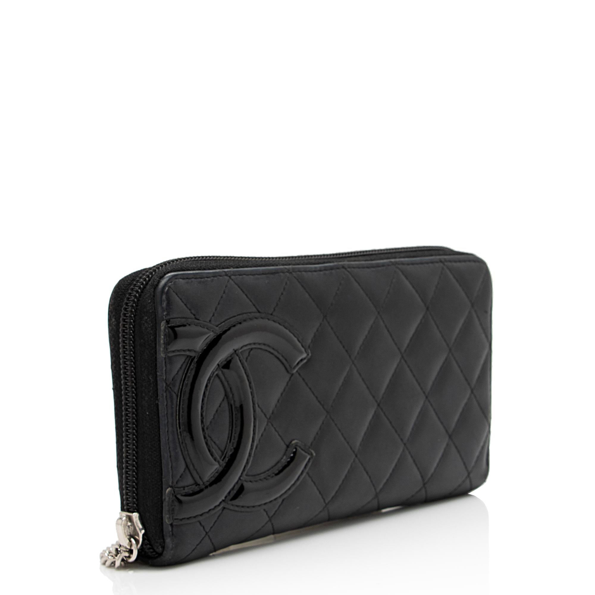 Chanel Quilted Lambskin Ligne Cambon Zip Around Wallet (SHF-zKBMJT)