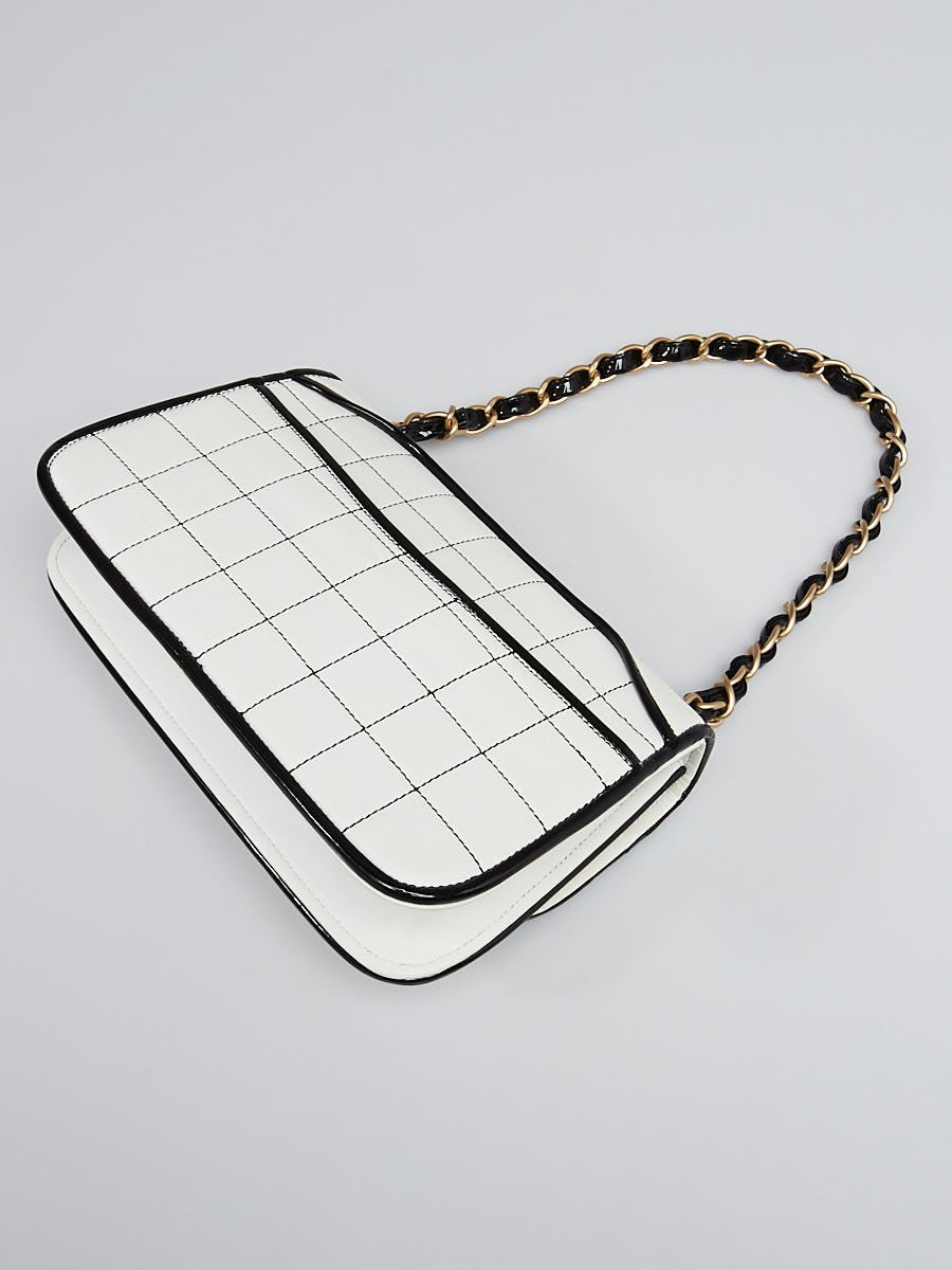 CHANEL White Square Quilted Leather Mademoiselle Small Flap Bag