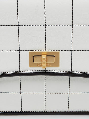 CHANEL White Square Quilted Leather Mademoiselle Small Flap Bag