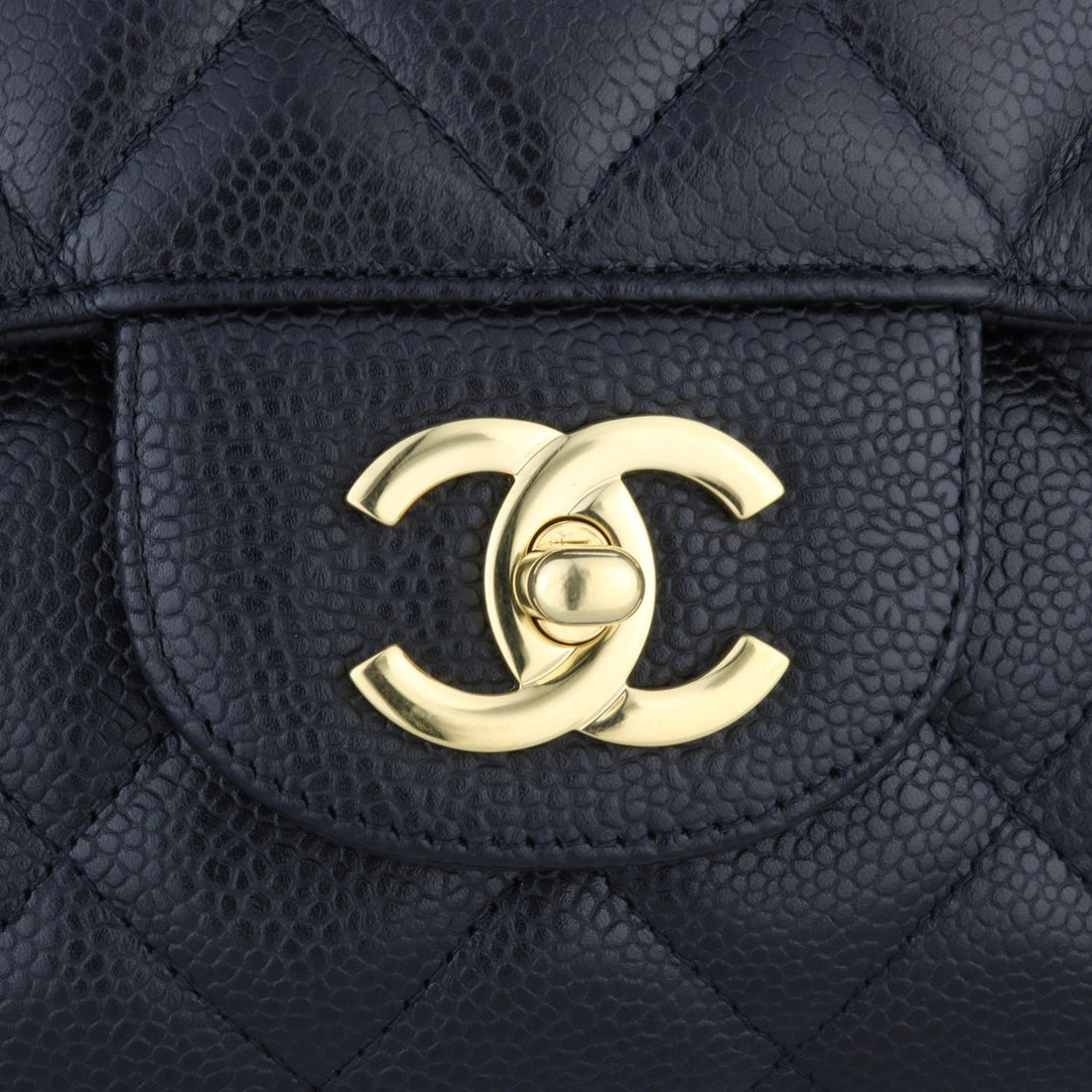 Chanel Single Flap Jumbo Black Caviar Gold Hardware 2010