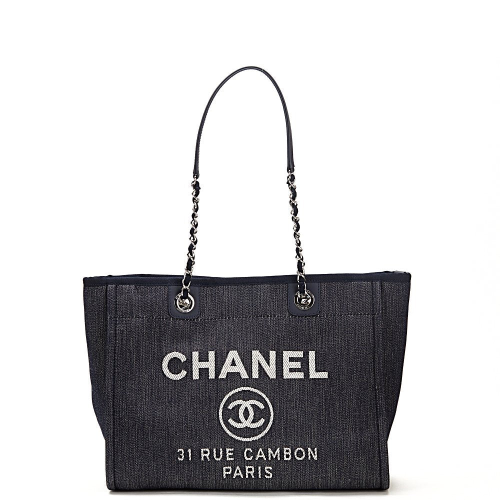 Chanel Small Deauville Tote Indigo Denim