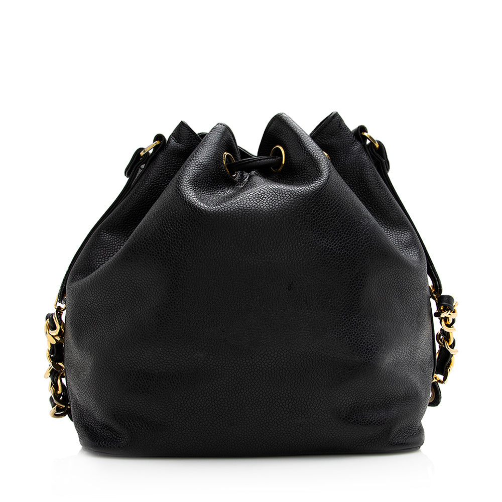Chanel Vintage Caviar Leather Drawstring Shoulder Bag (SHF-21297)