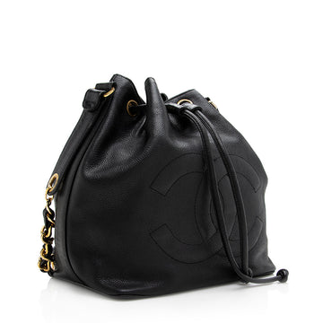 Chanel Vintage Caviar Leather Drawstring Shoulder Bag (SHF-21297)