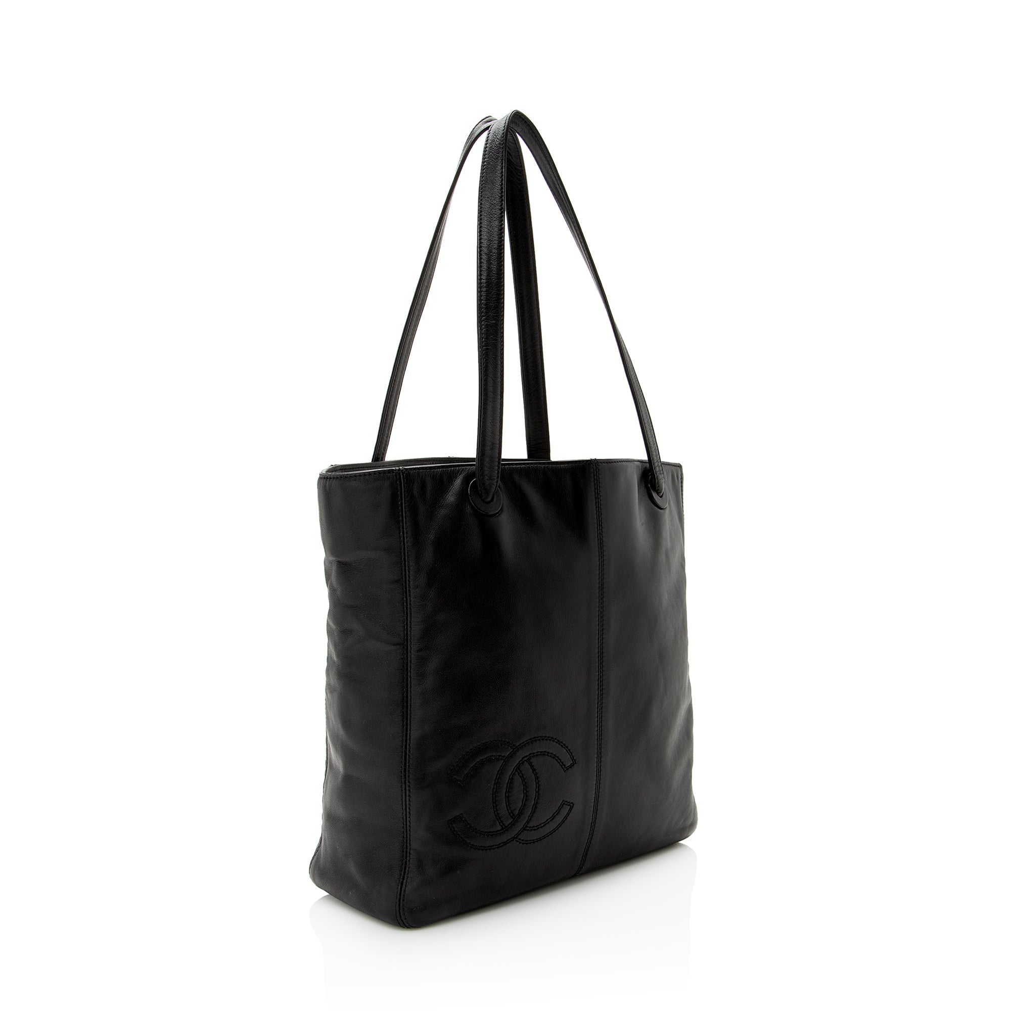 Chanel Vintage Lambskin CC Logo Tote (SHF-22846)