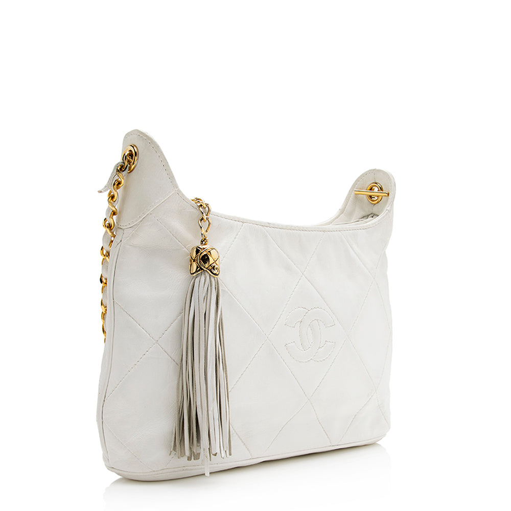 Chanel Vintage Lambskin Tassel Shoulder Bag (SHF-20875)