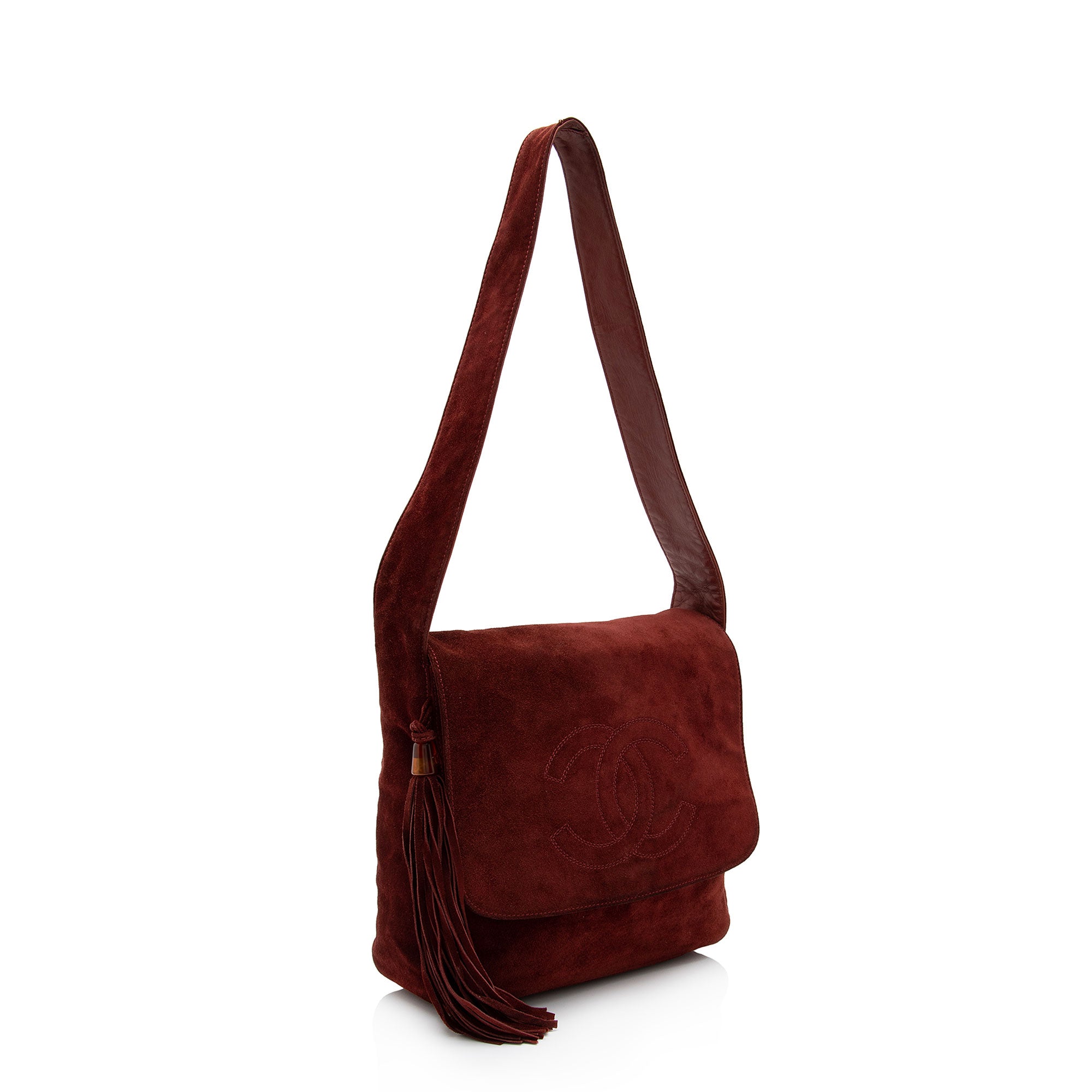 Chanel Vintage Suede CC Tassel Messenger Bag (SHF-evWiOG)