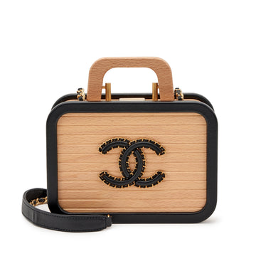 CHANEL BEECH WOOD & LAMBSKIN CC VANITY CASE BAG