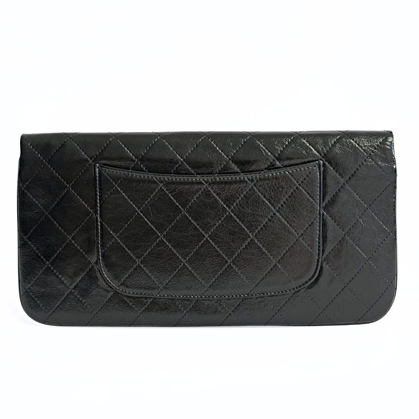 Chanel Chanel Clutch handbag in matelassé black leather - '10s