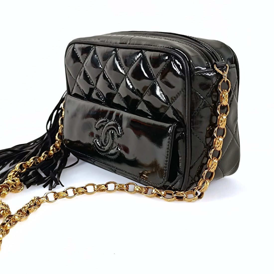 CHANEL vintage Camera Matelasse bag in patent leather