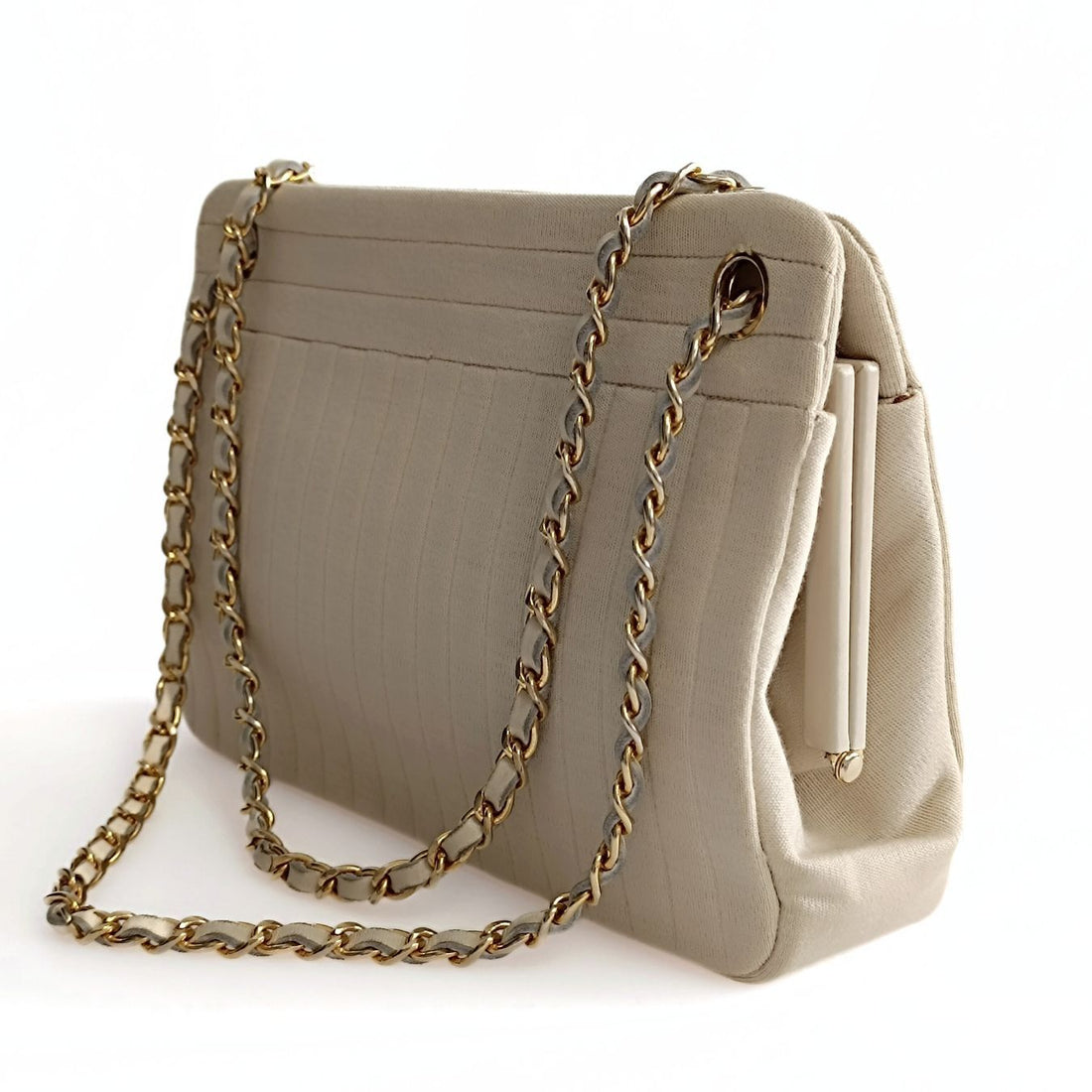 CHANEL Chanel Chanel vintage shoulder bag in beige cotton