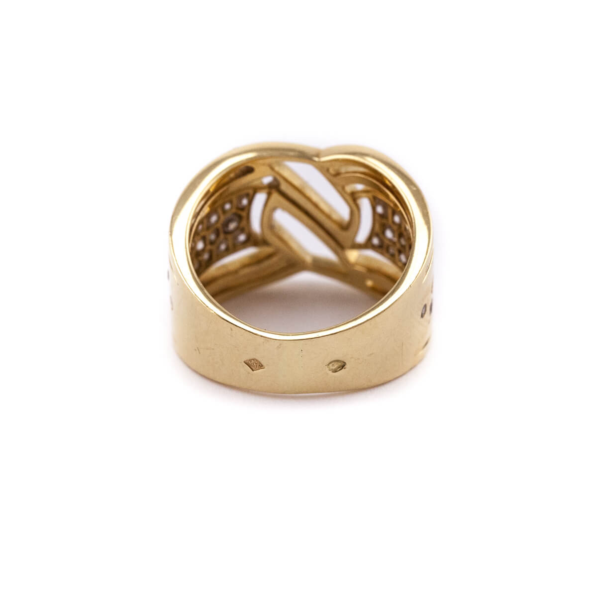 Chanel 18K Gold & Diamonds My Golden Link Ring Size 6