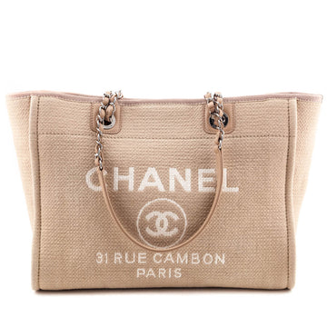Chanel Beige Mixed Fibers Small Deauville Tote