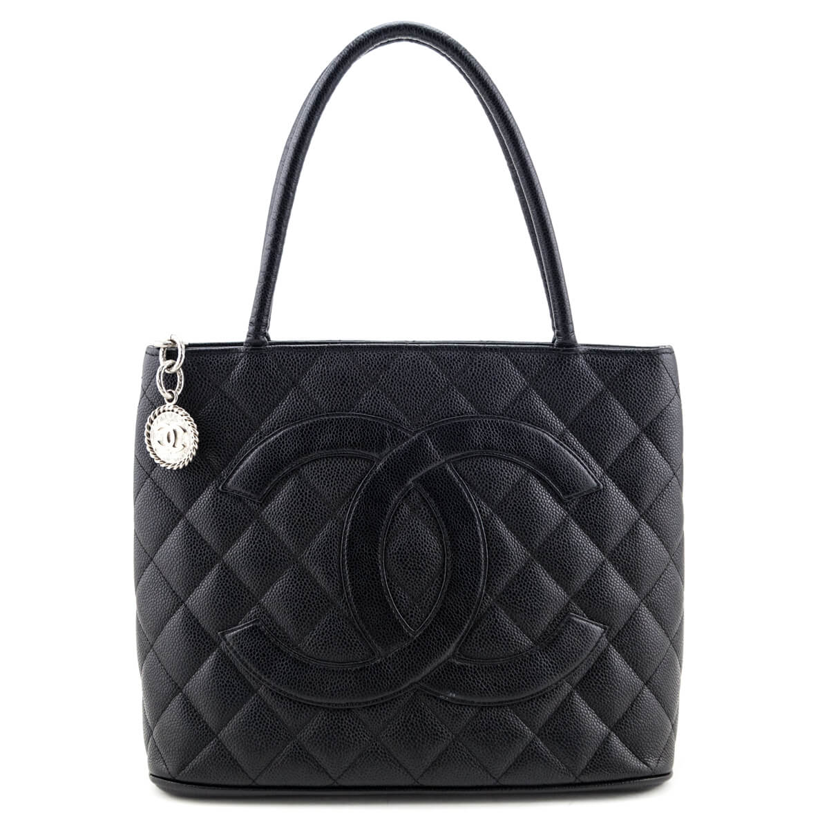Chanel Black Caviar Vintage Medallion Tote