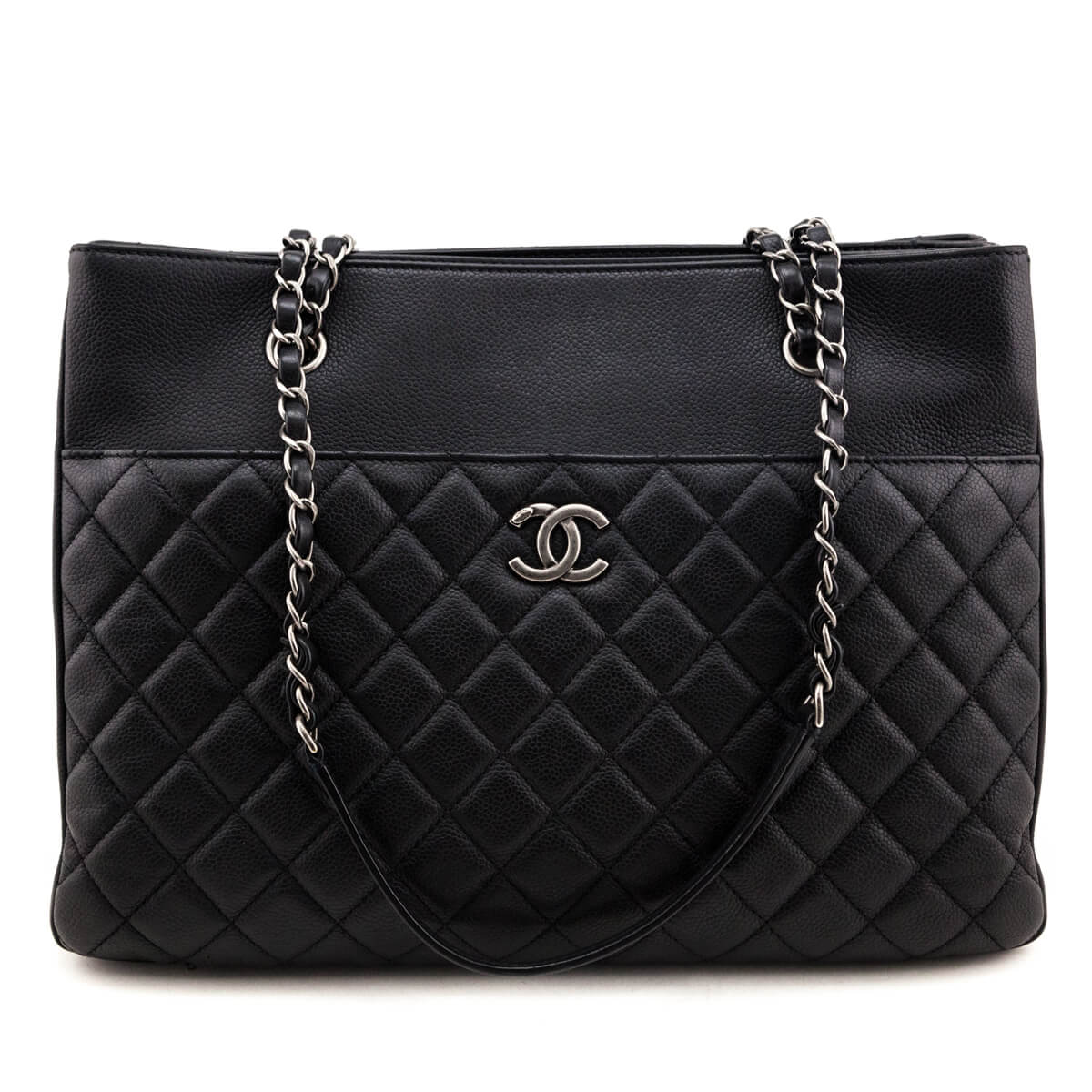 Chanel Black Caviar Quilted Large Tote