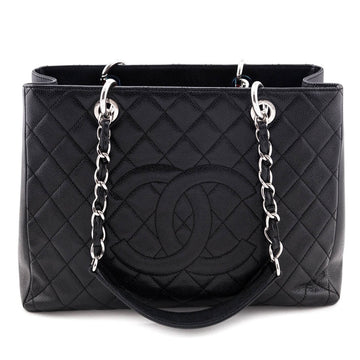 Chanel Black Quilted Caviar Grand Shopping Tote