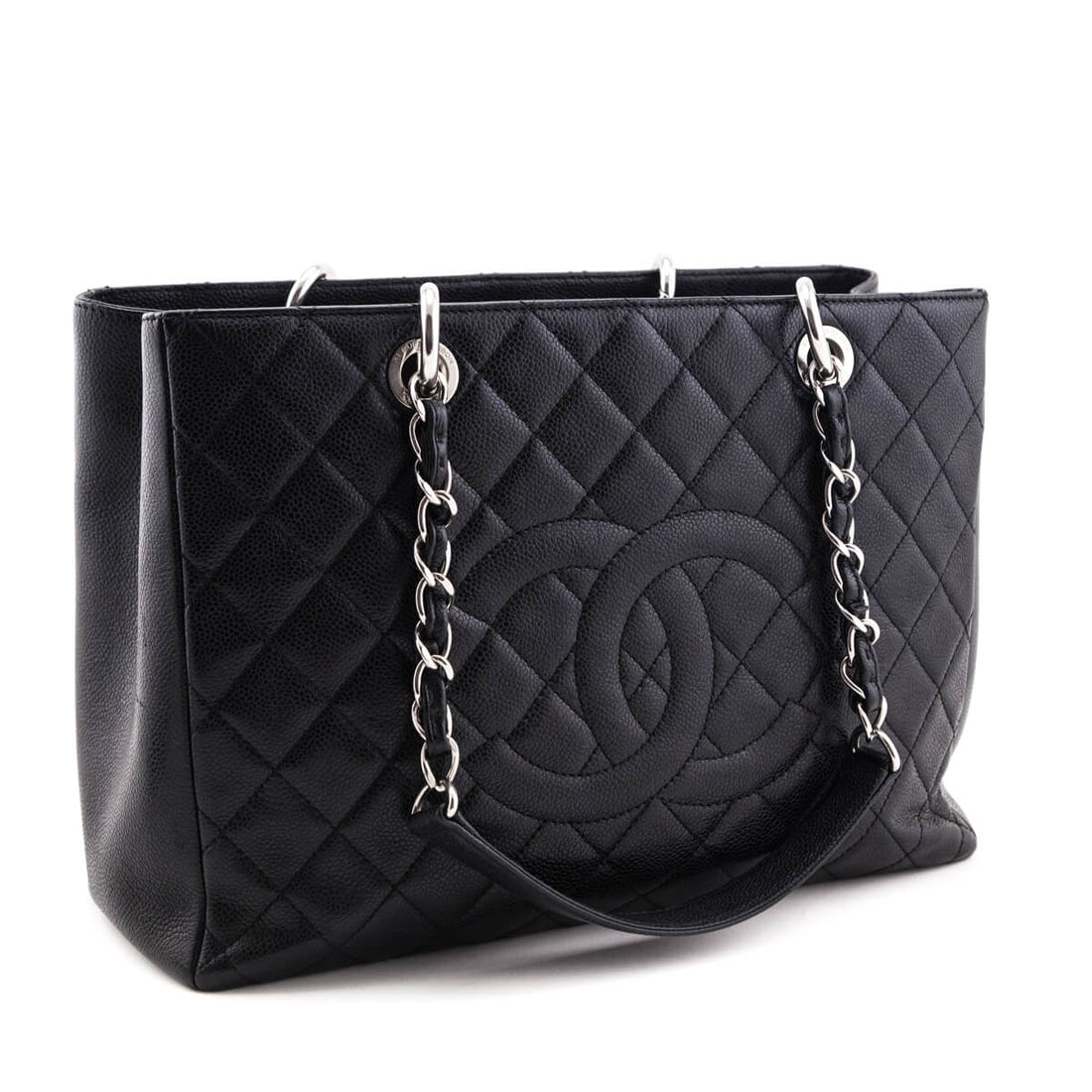 Chanel Black Quilted Caviar Grand Shopping Tote