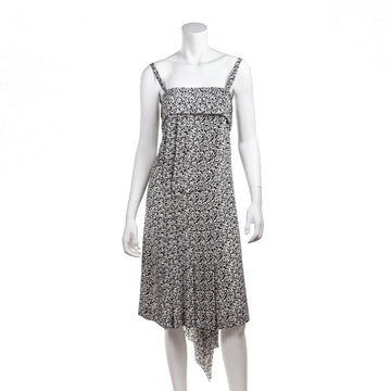 Chanel Black & White Silk Printed Cruise 2003 Dress Size M | US 8