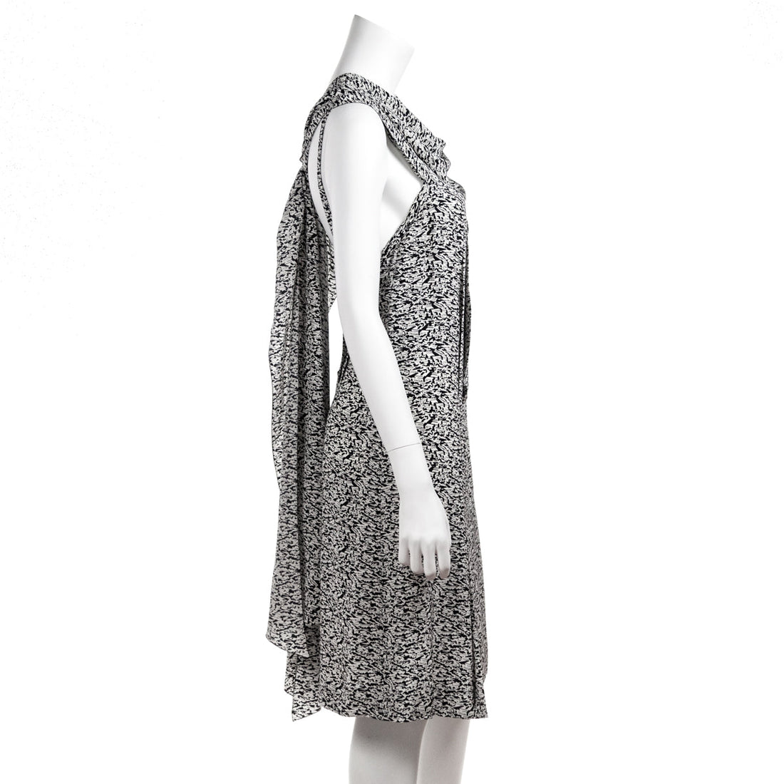 Chanel Black & White Silk Printed Cruise 2003 Dress Size M | US 8