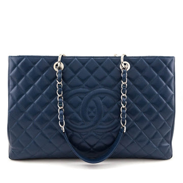 Chanel Blue Caviar Quilted XL Grand Shopping Tote