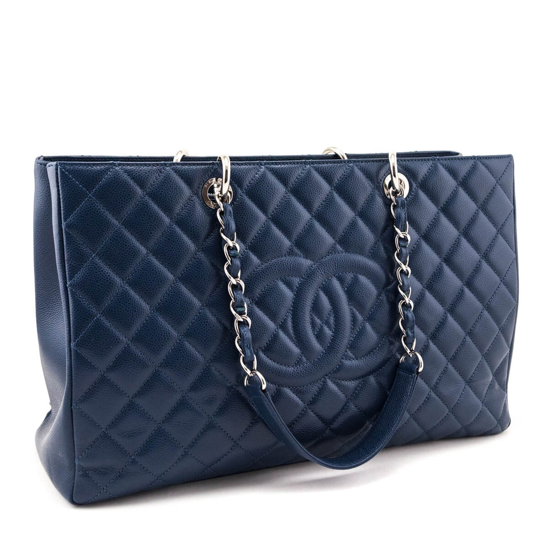 Chanel Blue Caviar Quilted XL Grand Shopping Tote