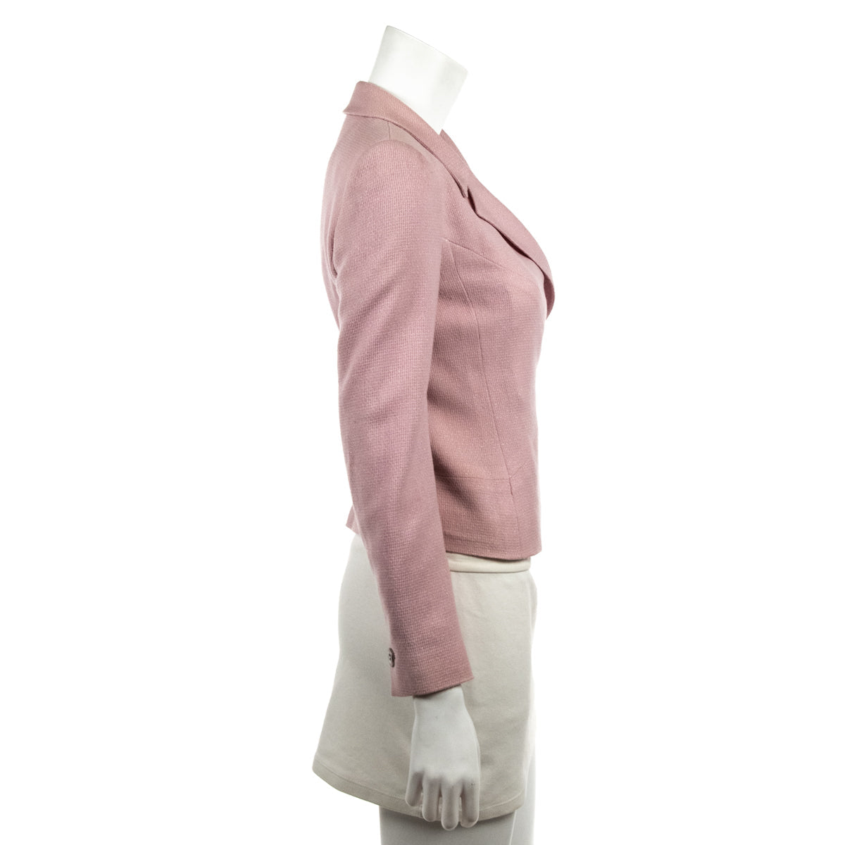 Chanel Pink Metallic Vintage Asymmetrical Blazer Size XS | FR 36
