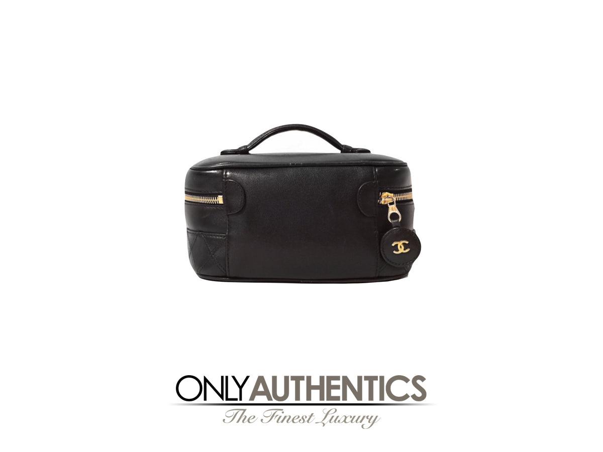 Chanel Vintage Black Leather Vanity Case