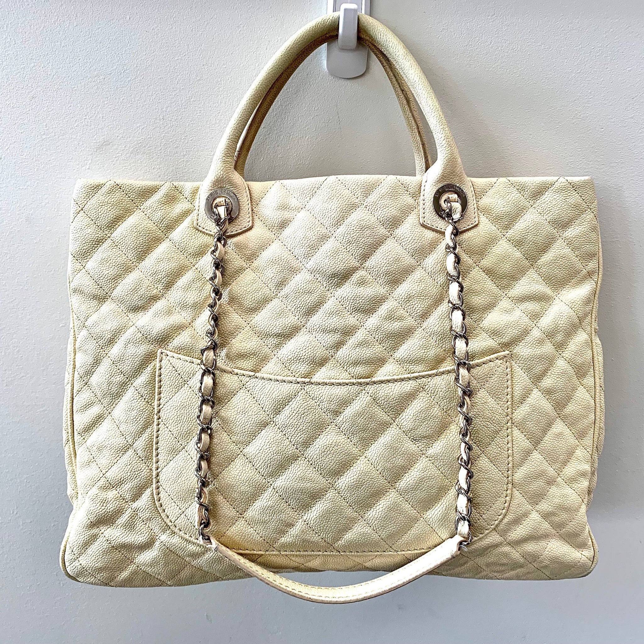 CHANEL QUILTED CAVIAR SHOPPING TOTE