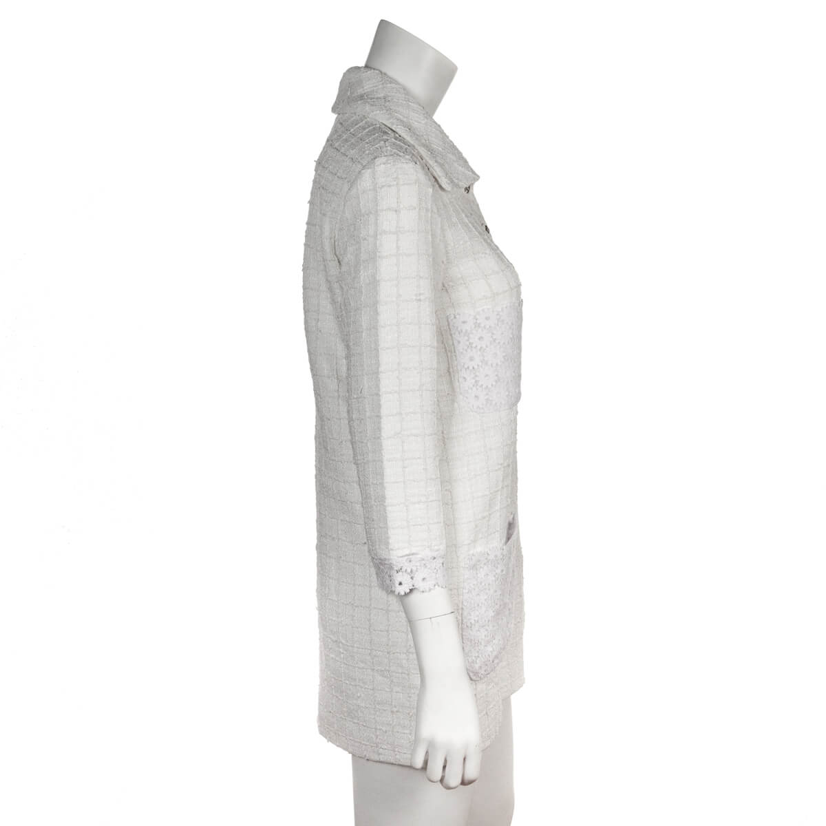 Chanel White Camellia Lace Mini Dress S | FR 38