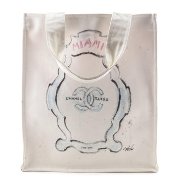 Chanel White Canvas Chanel Cruise Miami Tote