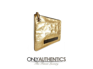 Chanel Gold Foil Feministe Mais Feminine Clutch