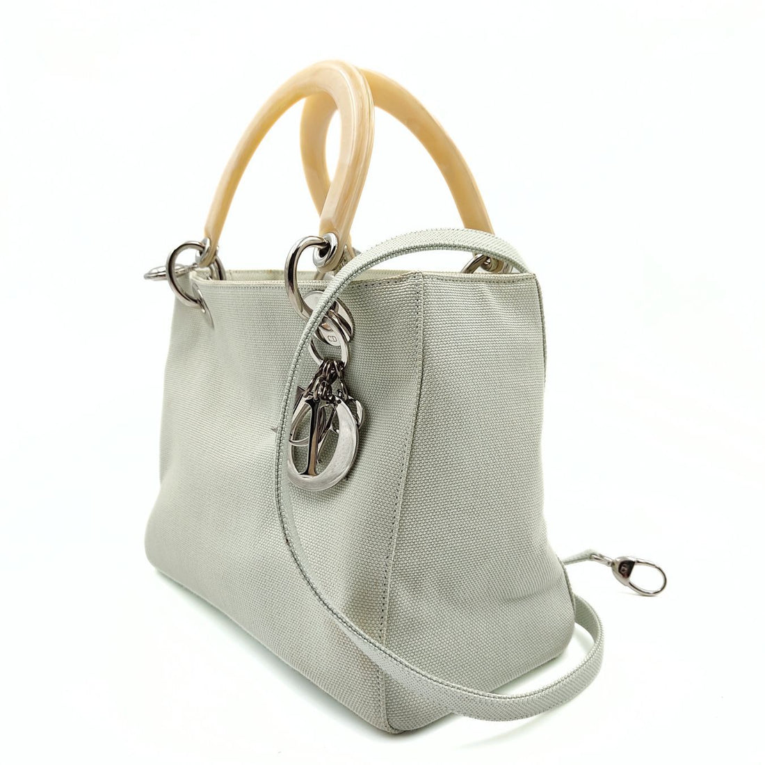 DIOR Dior Christian Dior Lady Dior bag in pastel water green canvas