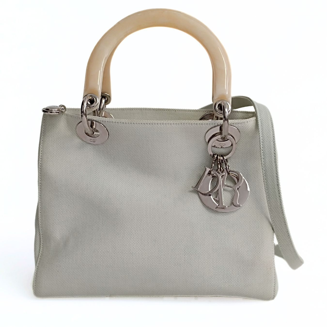DIOR Dior Christian Dior Lady Dior bag in pastel aqua green canvas