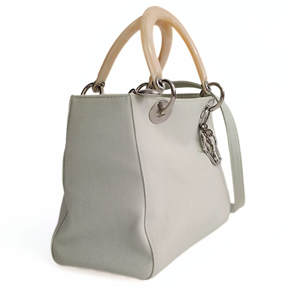 DIOR Dior Christian Dior Lady Dior bag in pastel aqua green canvas