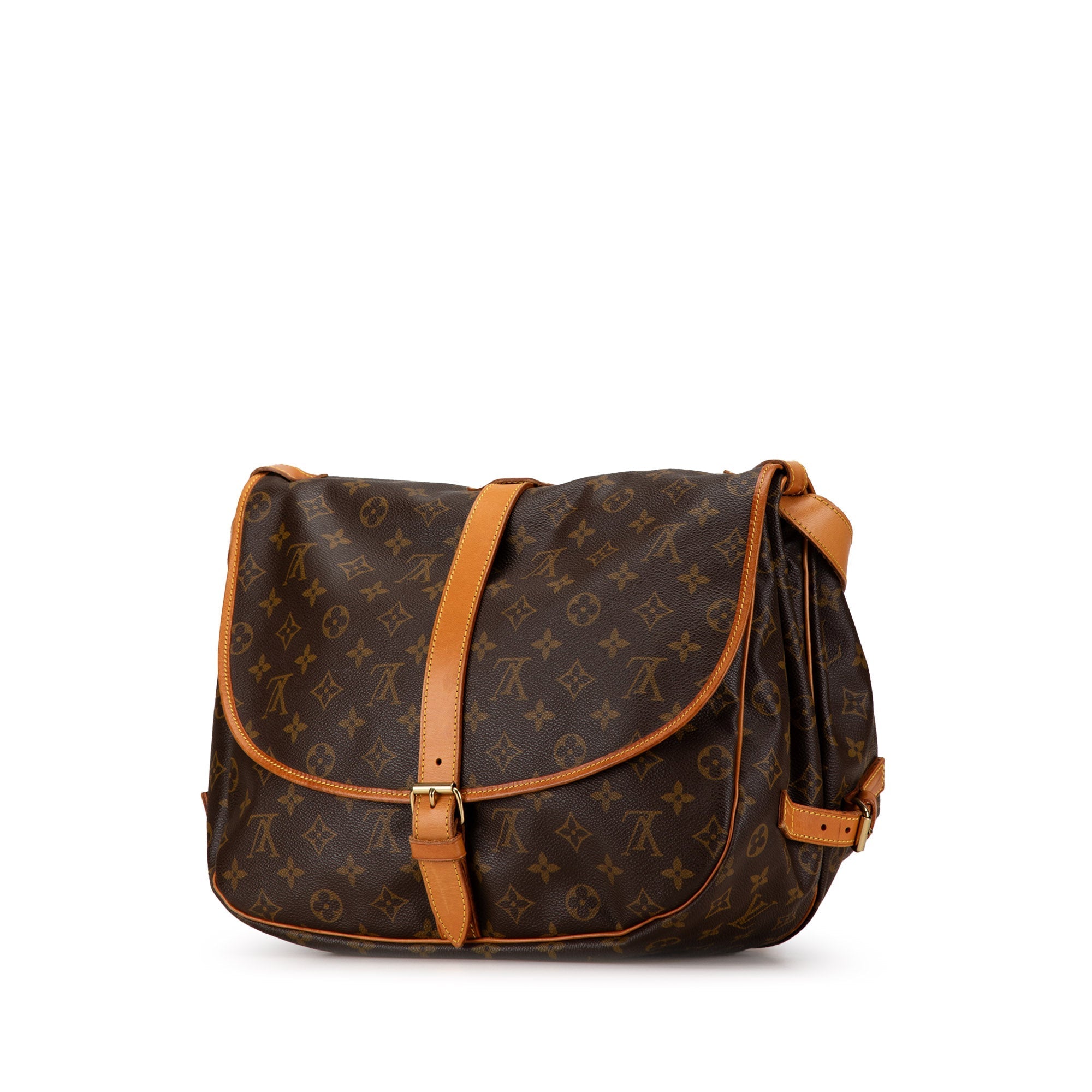 Brown Louis Vuitton Monogram Saumur 35 Crossbody Bag
