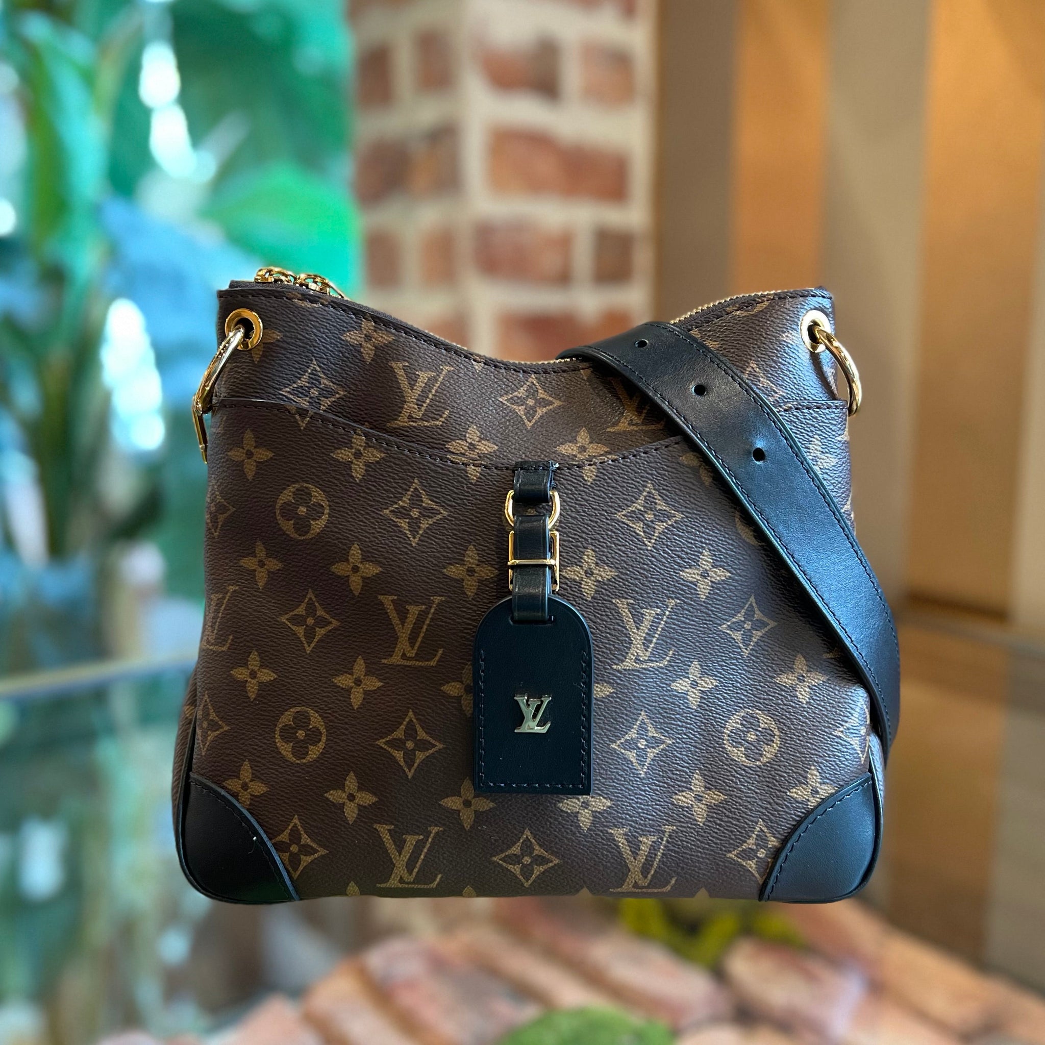LOUIS VUITTON Odeon PM Black Monogram Coated Canvas Crossbody Bag