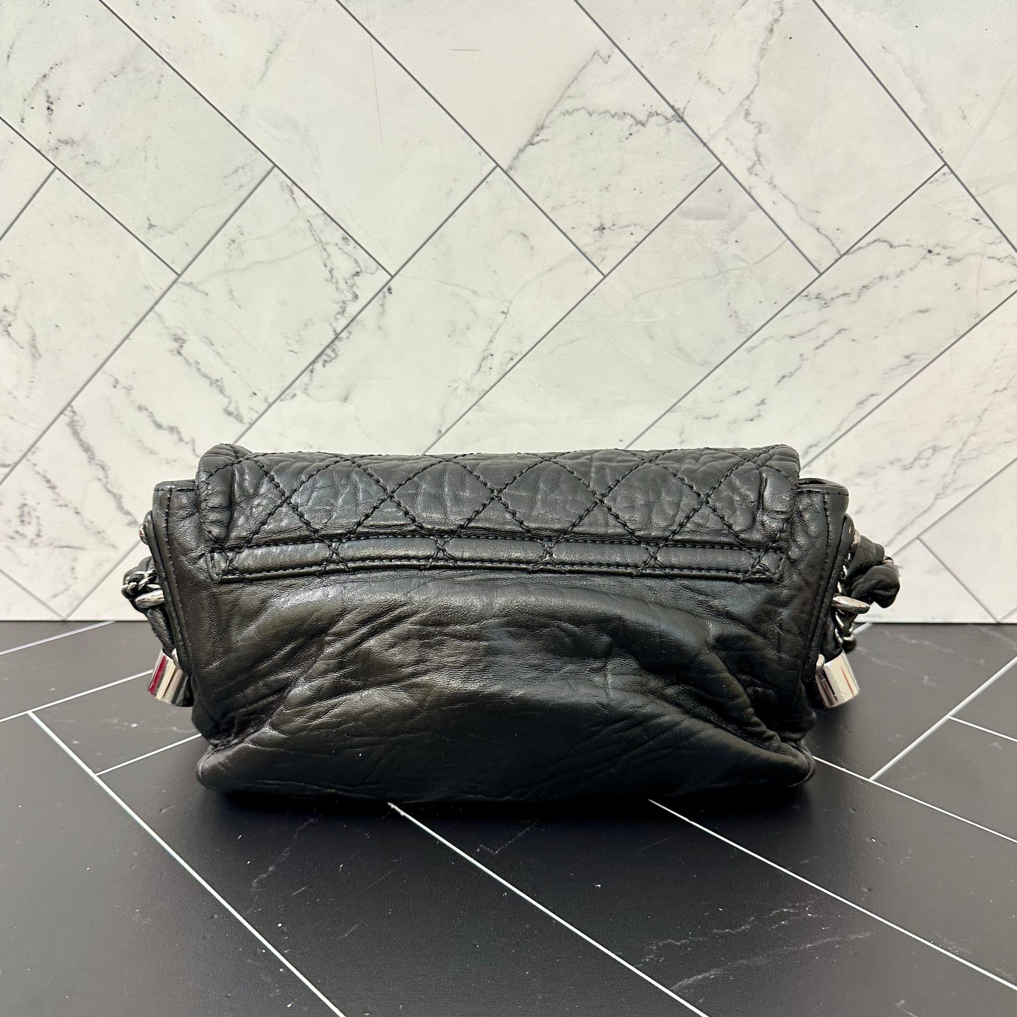 Chanel Distressed Small Black Lady Braided Shoulder Bag