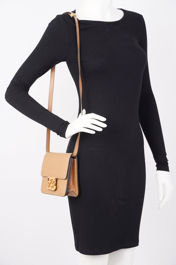 Fendi Karligraphy Shoulder Bag Tan Leather