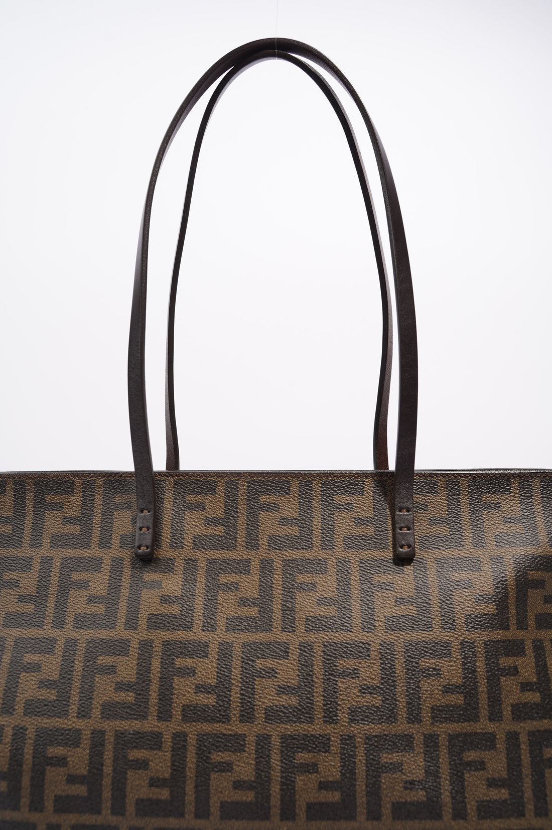 Fendi Womens Zucca Roll Tote Bag Monogram Canvas Medium