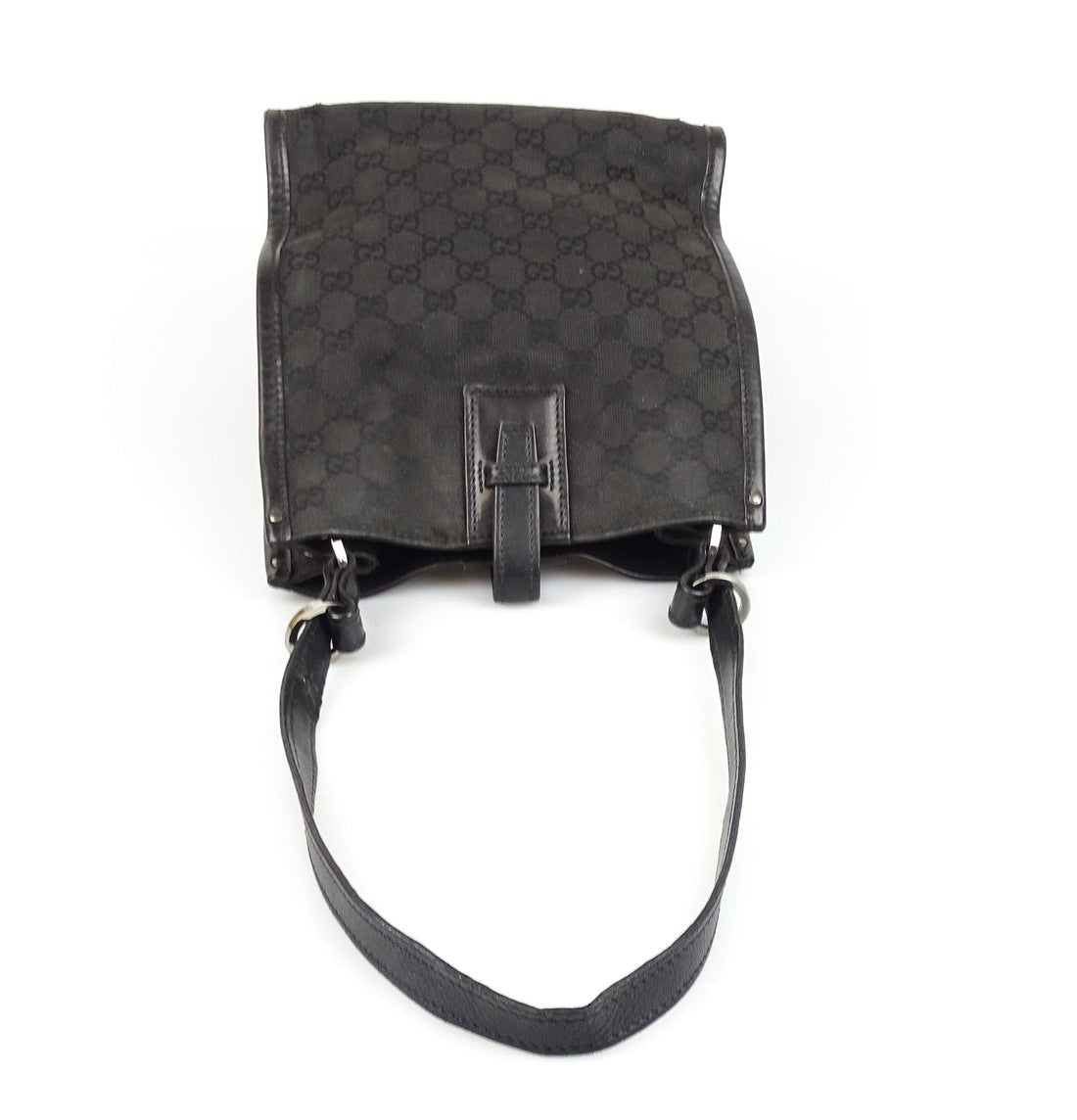 Gucci Vintage Black GG Short Strap Shoulder Bag