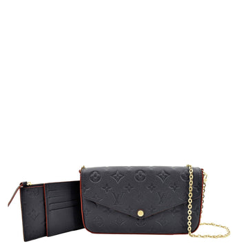Louis Vuitton  Felicie Monogram Empreinte Pochette Crossbody Bag Blue