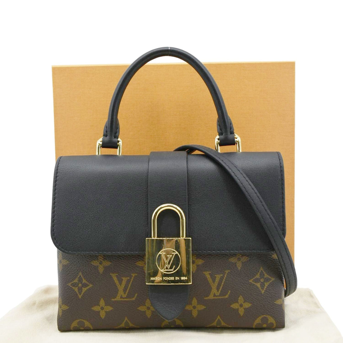 LOUIS VUITTON Locky BB Monogram Canvas Shoulder Bag Brown