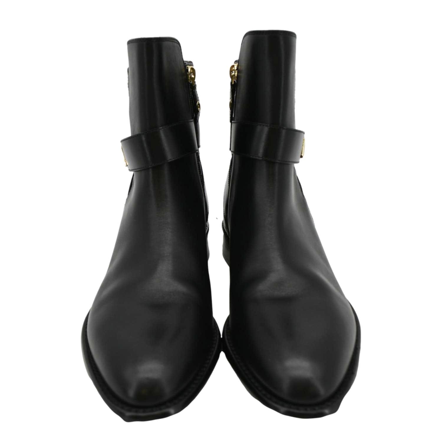 LOUIS VUITTON Westside Leather Ankle Boot Black 41