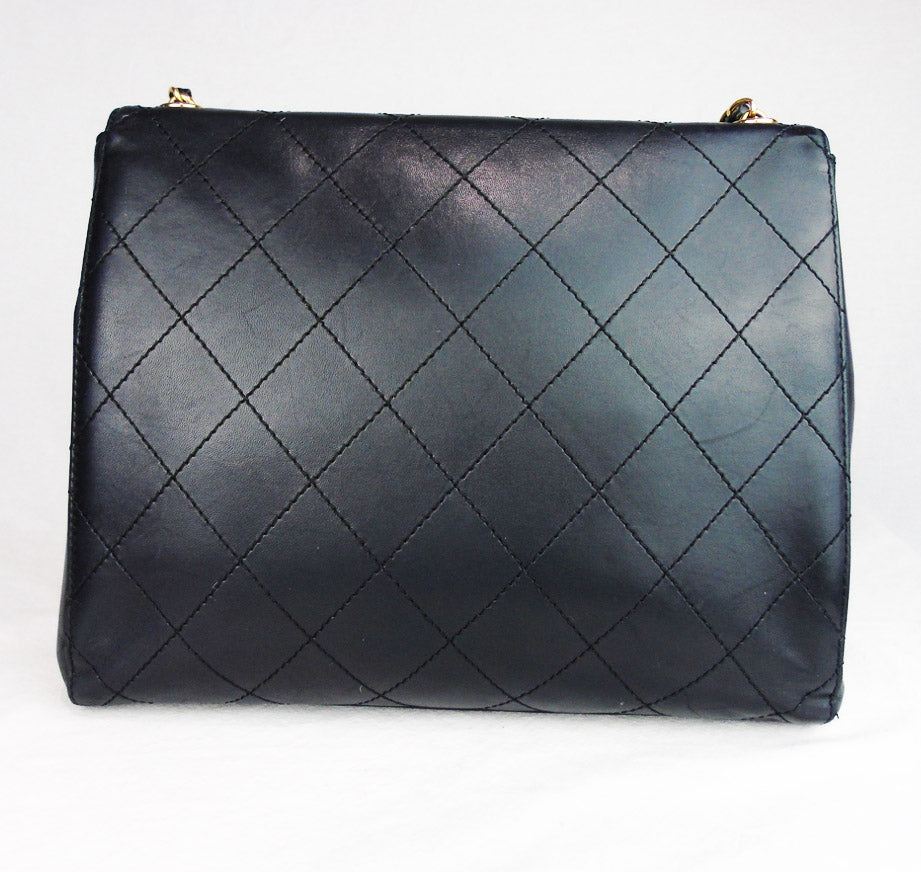 CHANEL Black lambskin flap Bag vintage 1997 'Kelly'