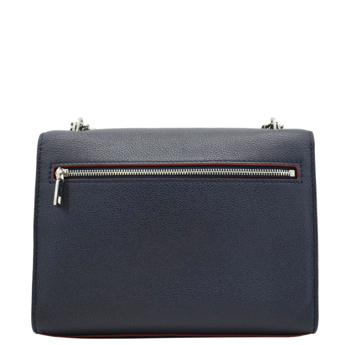 LOUIS VUITTON Mylockme Leather Chain Shoulder Bag Navy Blue