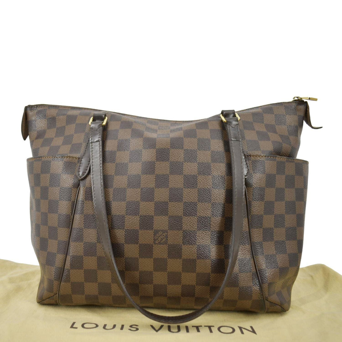 LOUIS VUITTON Totally MM Damier Ebene Shoulder Bag Brown