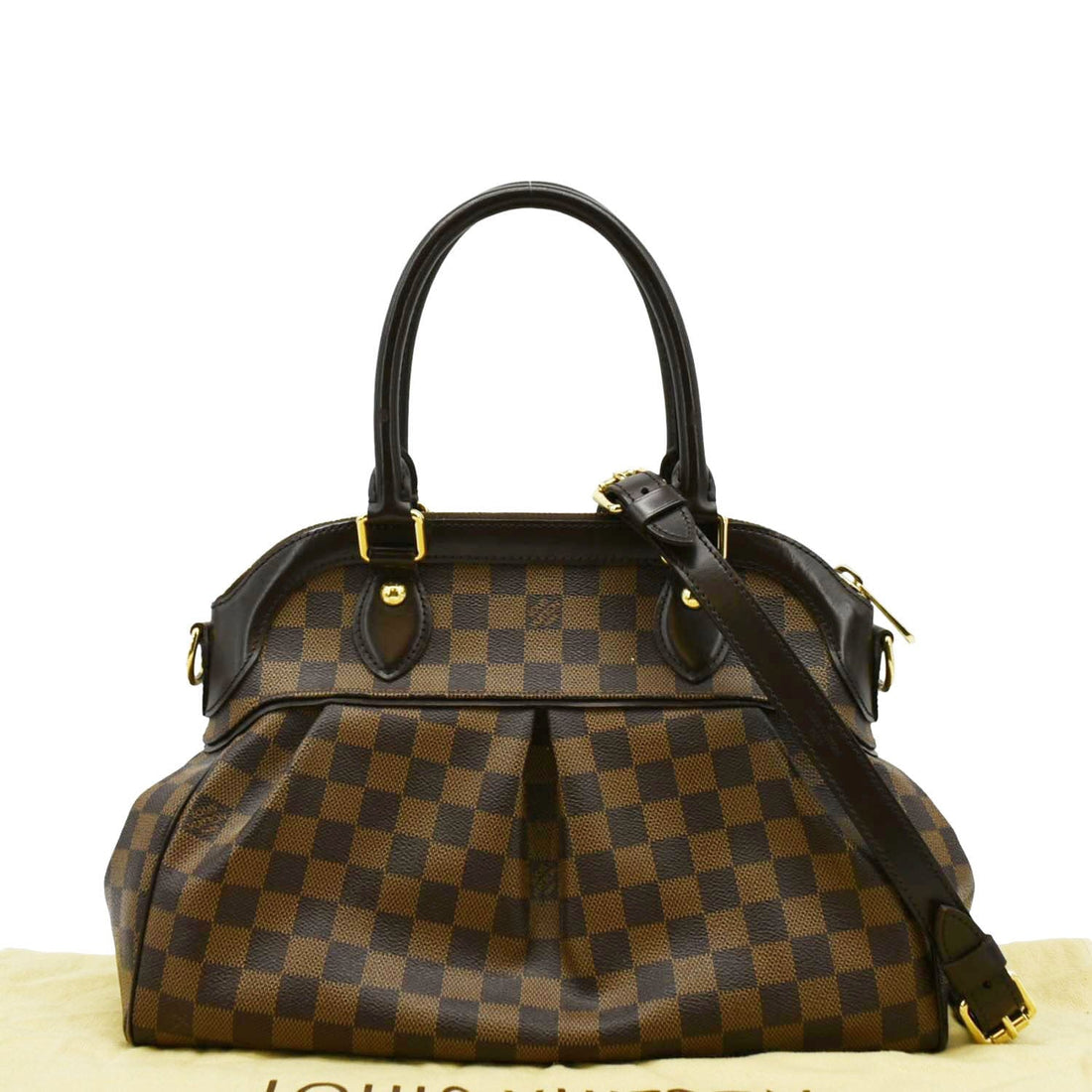LOUIS VUITTON Trevi PM Damier Ebene Satchel Shoulder Bag Brown