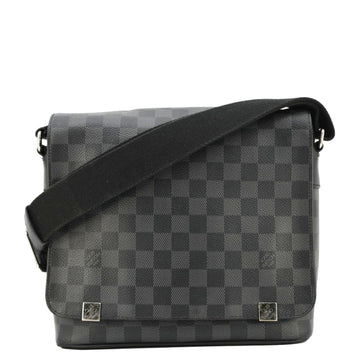 LOUIS VUITTON District PM Damier Graphite Messenger Bag Black